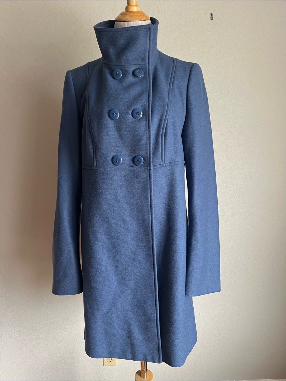 Stile Benetton Funnel Neck Wool Blend Coat, M